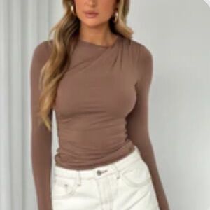 Brown long sleeve top